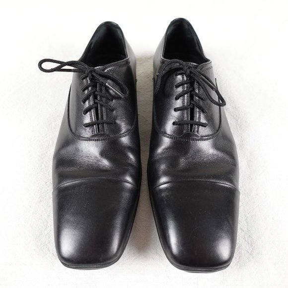 Salvatore Ferragamo Other - Salvatore Ferragamo Men's 9 2E Lace Up Black Leather Square Toe Made in Italy